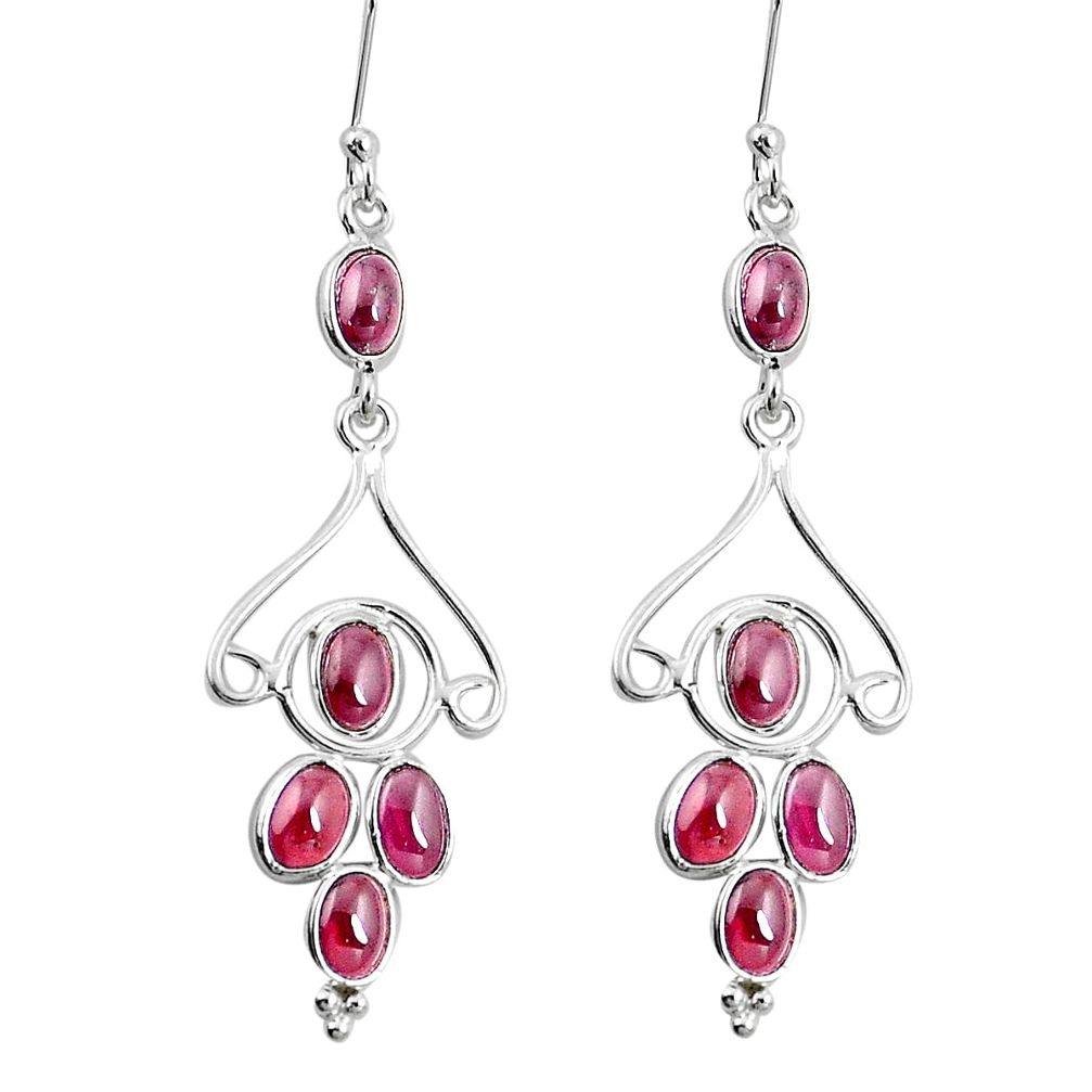 10.37cts natural red garnet 925 sterling silver chandelier earrings p15303