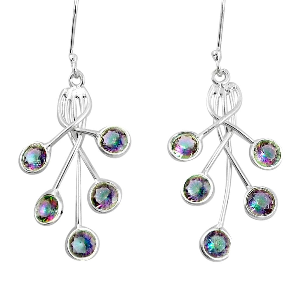 9.16cts multi color rainbow topaz 925 sterling silver chandelier earrings p15311