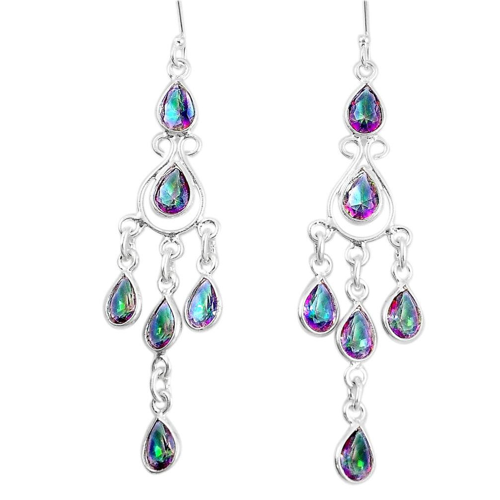 14.45cts multi color rainbow topaz 925 sterling silver earrings jewelry p15321