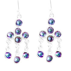 13.15cts multicolor rainbow topaz 925 sterling silver chandelier earrings p15361