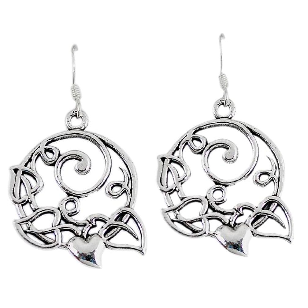 Indonesian bali java island 925 sterling solid silver dangle earrings p1551