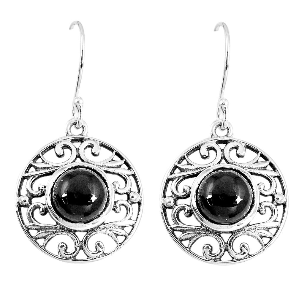 8.54cts natural black onyx 925 sterling silver dangle earrings jewelry p16401