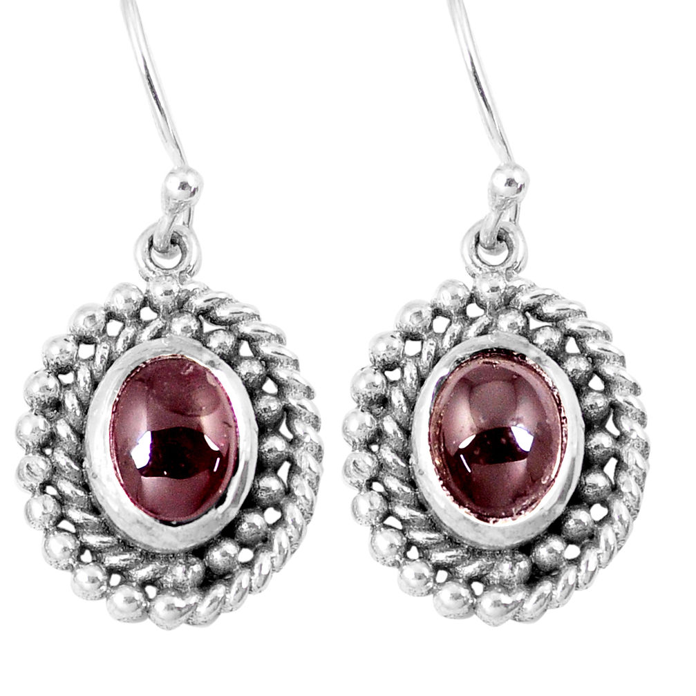 4.71cts natural red garnet 925 sterling silver dangle earrings jewelry p16423