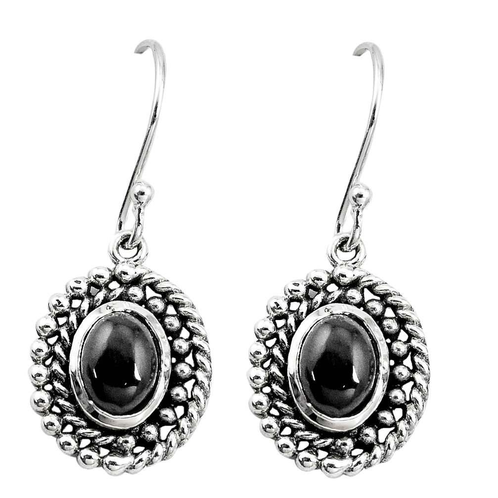 4.71cts natural black onyx 925 sterling silver dangle earrings jewelry p16512