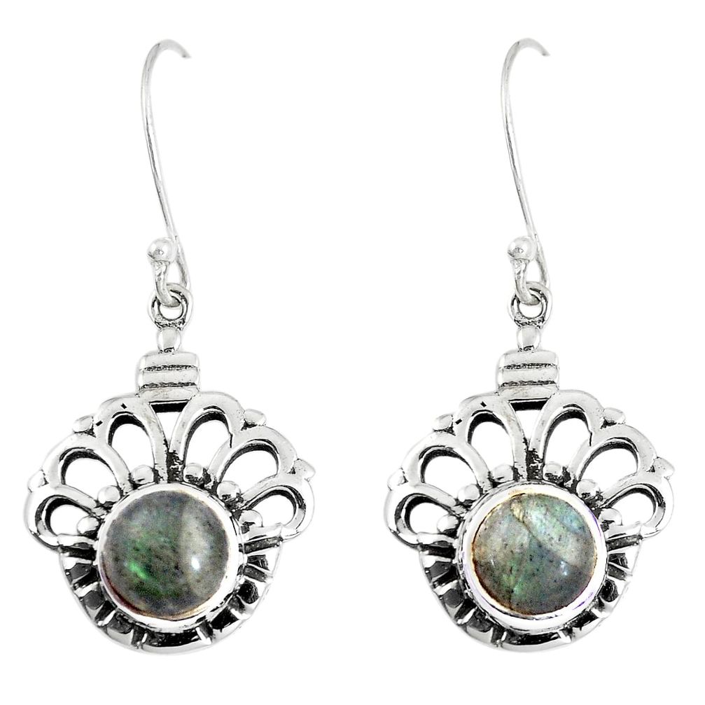 925 sterling silver 6.32cts natural blue labradorite dangle earrings p16519