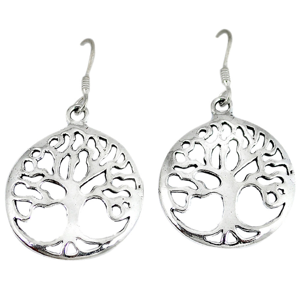 Indonesian bali style solid 925 sterling silver tree of life earrings p1660