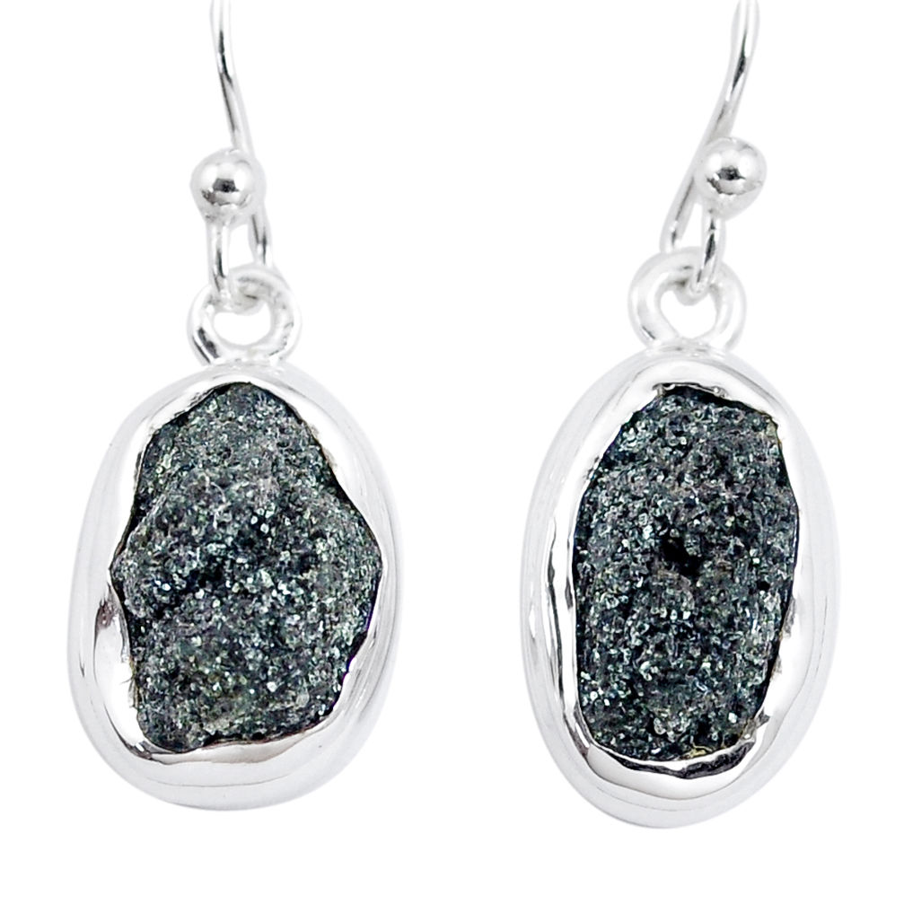 11.62cts natural green seraphinite in quartz 925 silver dangle earrings p16703