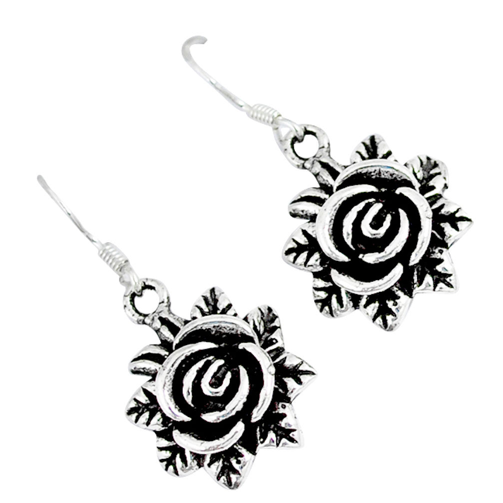 925 sterling silver indonesian bali style solid flower earrings jewelry p1708