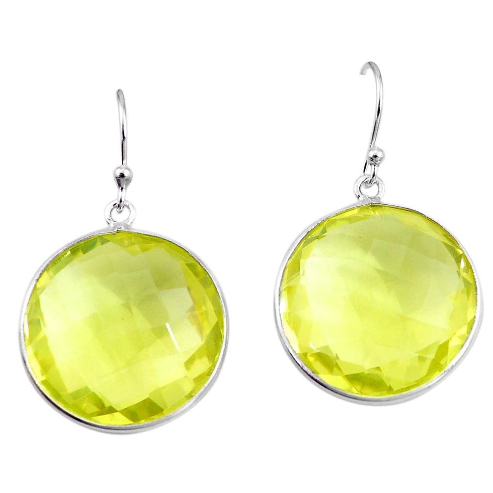 37.41cts natural lemon topaz 925 sterling silver dangle earrings jewelry p18716