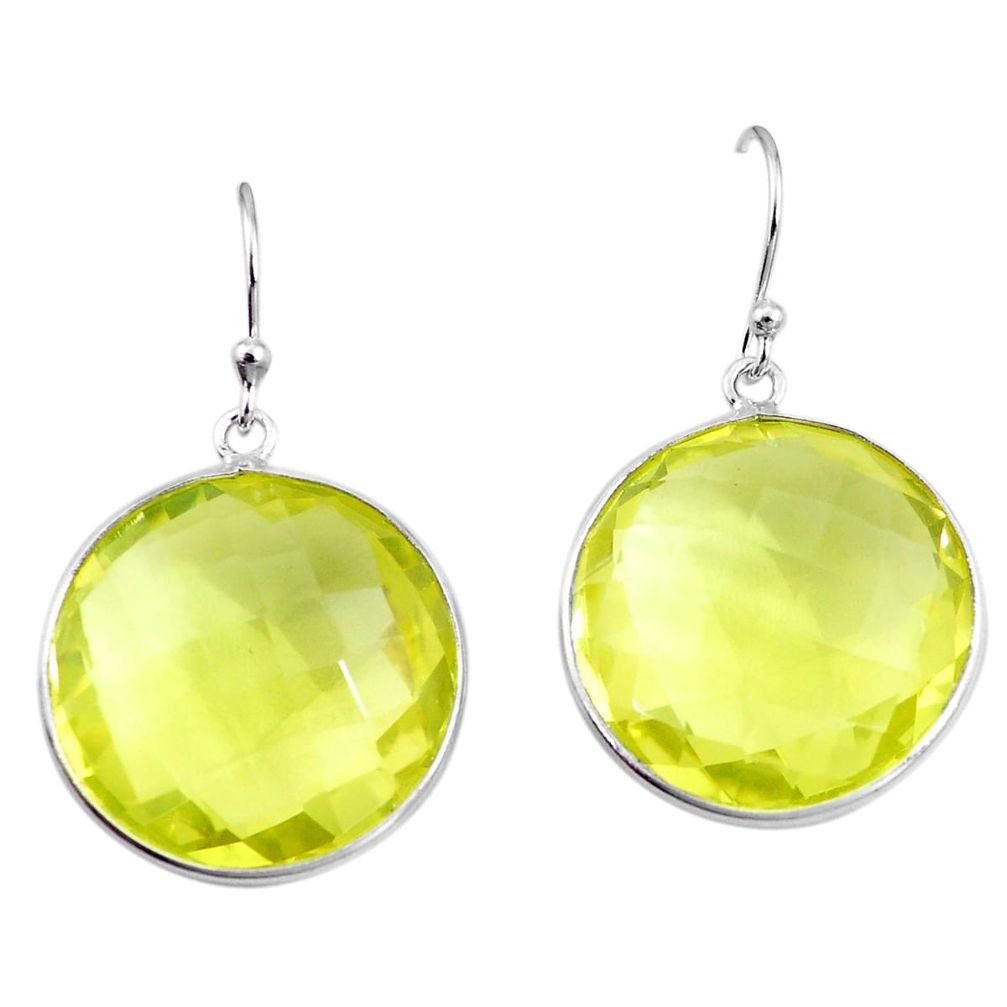 925 sterling silver 33.91cts natural lemon topaz dangle earrings jewelry p18720