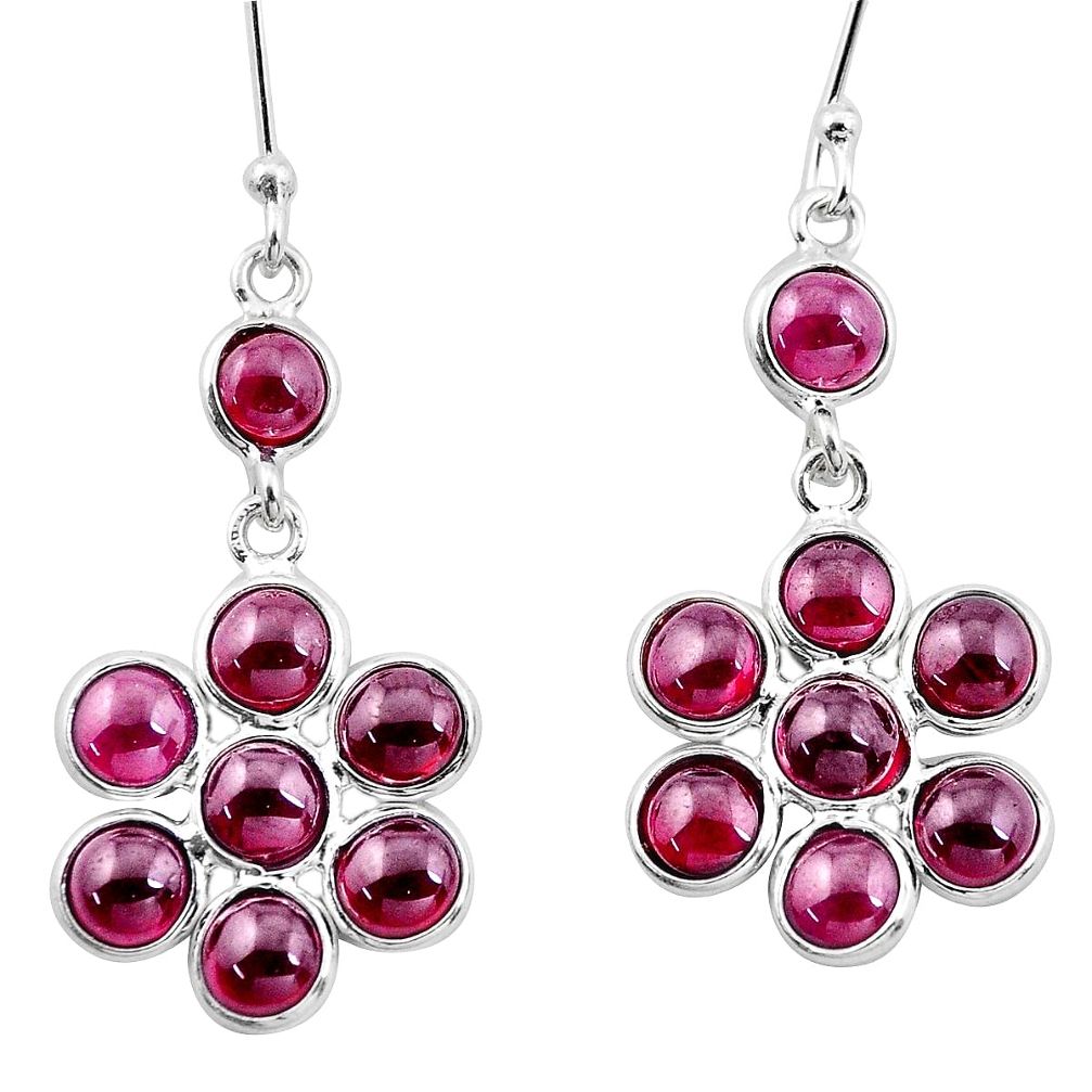 925 sterling silver 14.06cts natural red garnet chandelier earrings p21248