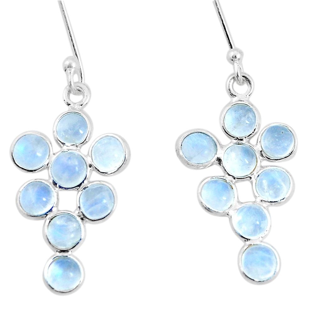 8.09cts natural rainbow moonstone 925 sterling silver chandelier earrings p21258