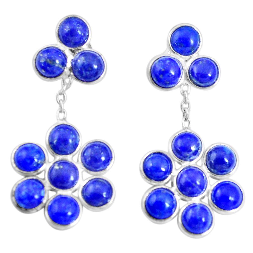 14.76cts natural blue lapis lazuli 925 silver chandelier earrings p21262