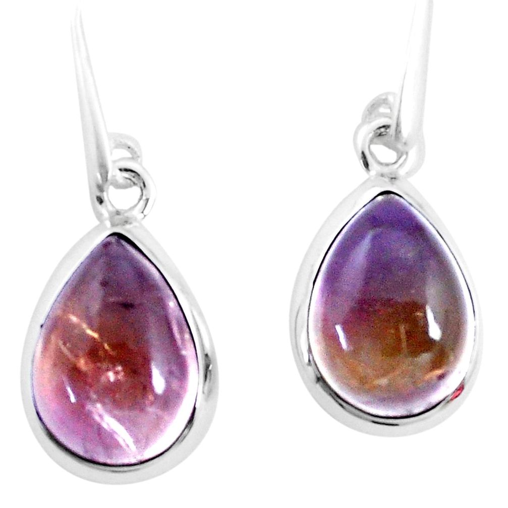 12.05cts natural purple ametrine 925 sterling silver dangle earrings p22389
