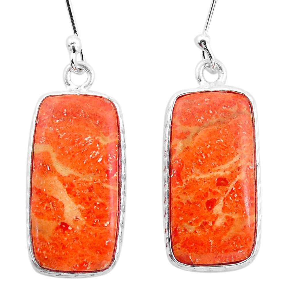11.72cts red copper turquoise 925 sterling silver dangle earrings jewelry p22939