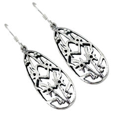 925 sterling solid silver indonesian bali style solid dangle earrings p2565