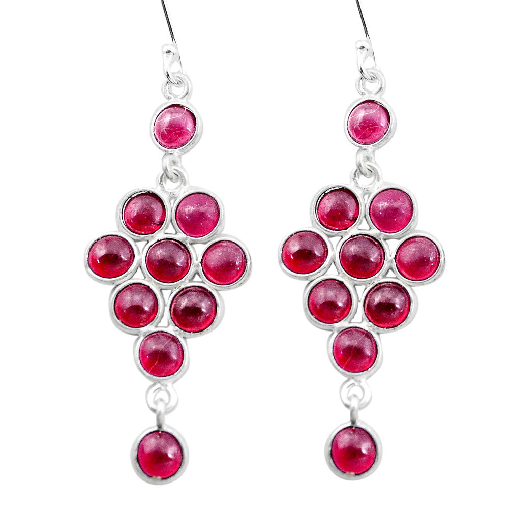 13.71cts natural red garnet 925 sterling silver chandelier earrings p27221