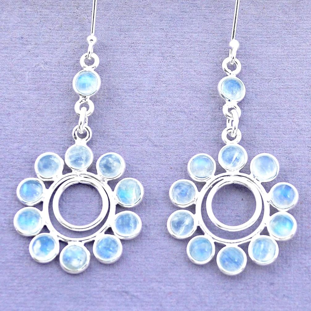 14.72cts natural rainbow moonstone 925 silver chandelier earrings p27259