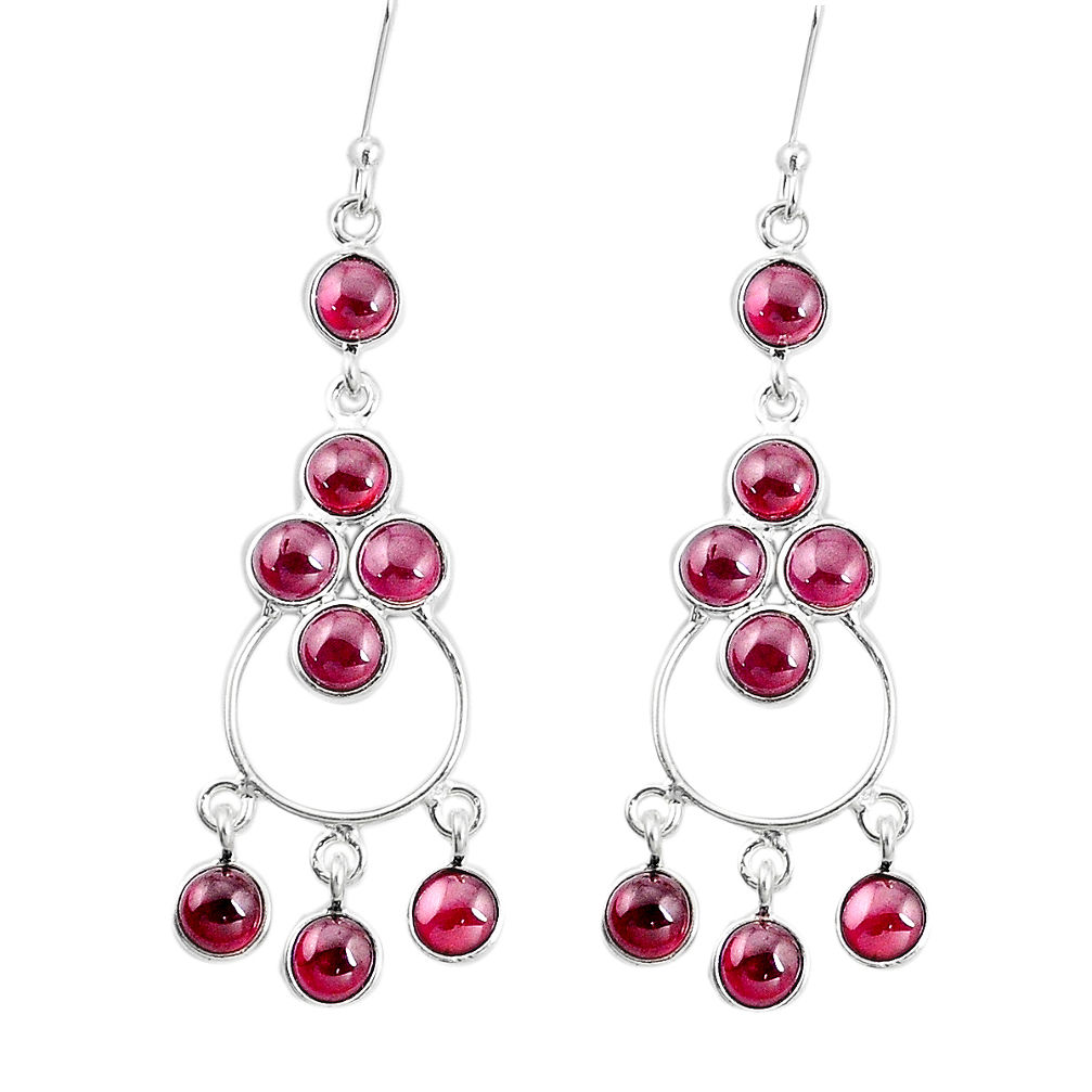 925 sterling silver 15.65cts natural red garnet chandelier earrings p27264