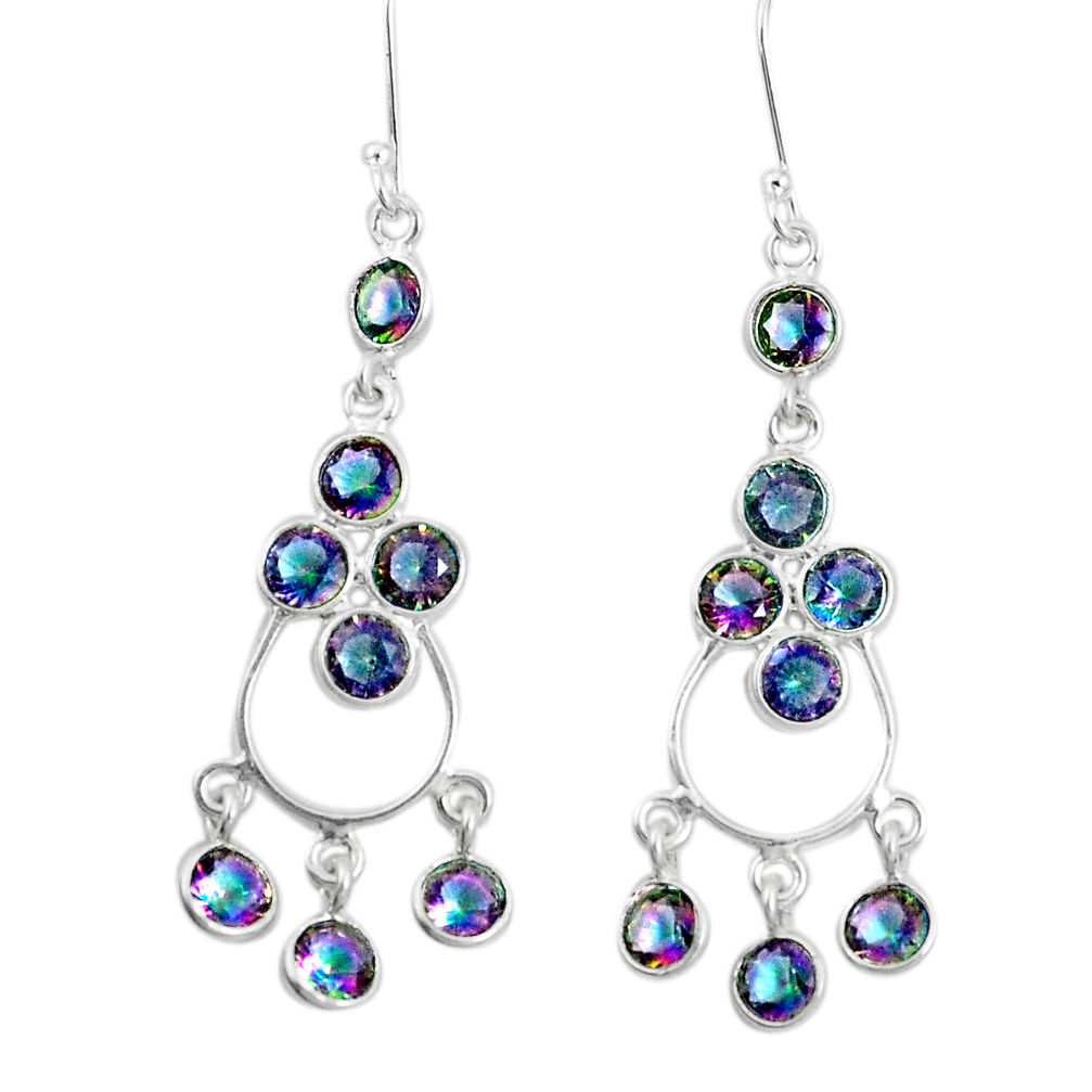 13.73cts multicolor rainbow topaz 925 sterling silver chandelier earrings p27272