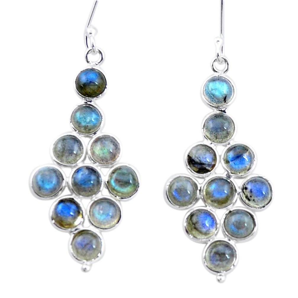 15.08cts natural blue labradorite 925 sterling silver chandelier earrings p27296