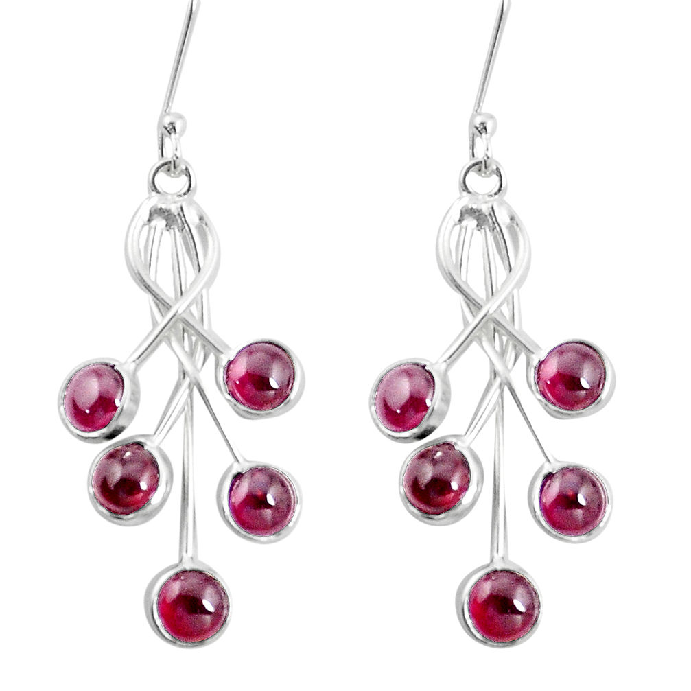 925 sterling silver 8.26cts natural red garnet chandelier earrings p27328