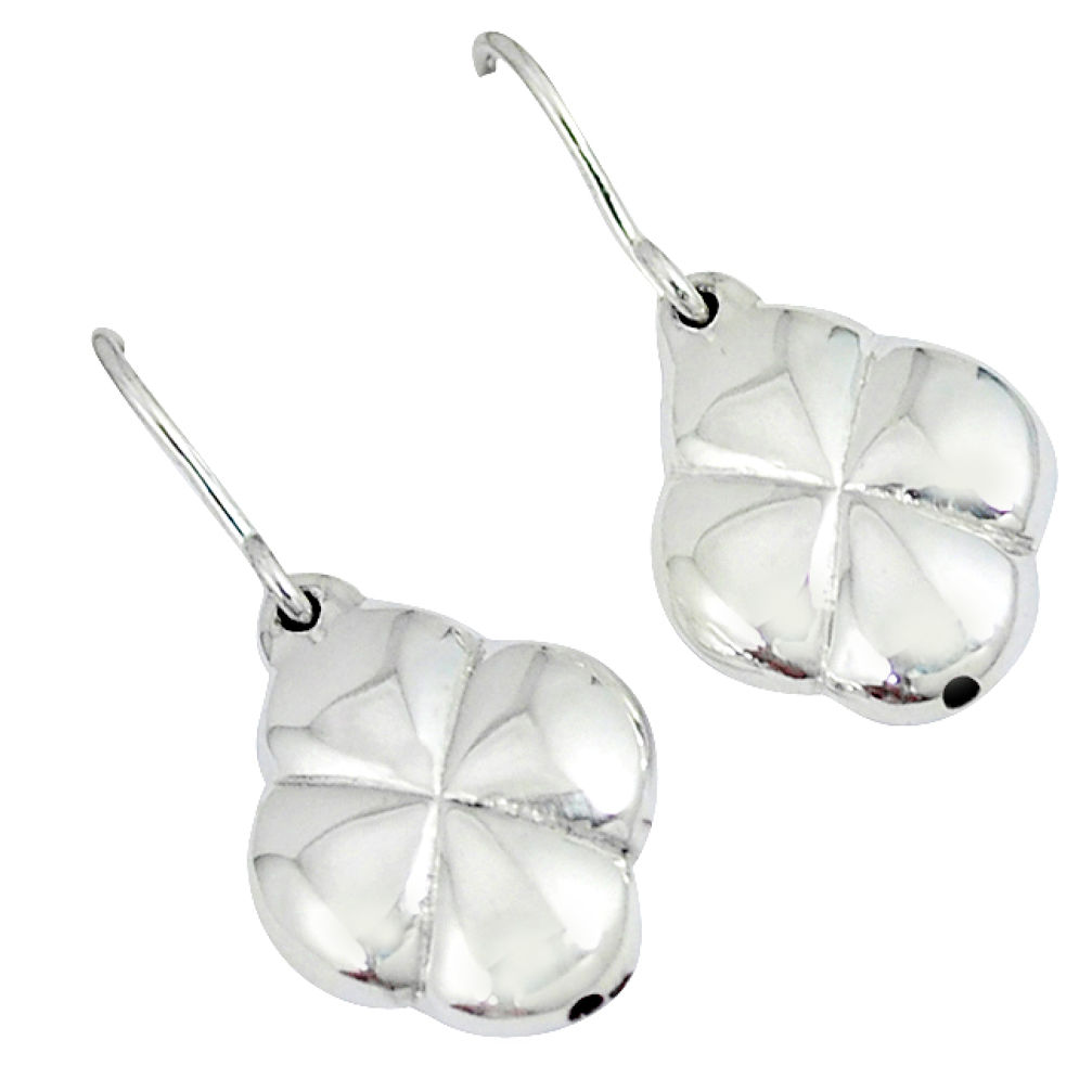 Indonesian bali style solid 925 sterling silver dangle flower earrings p2792