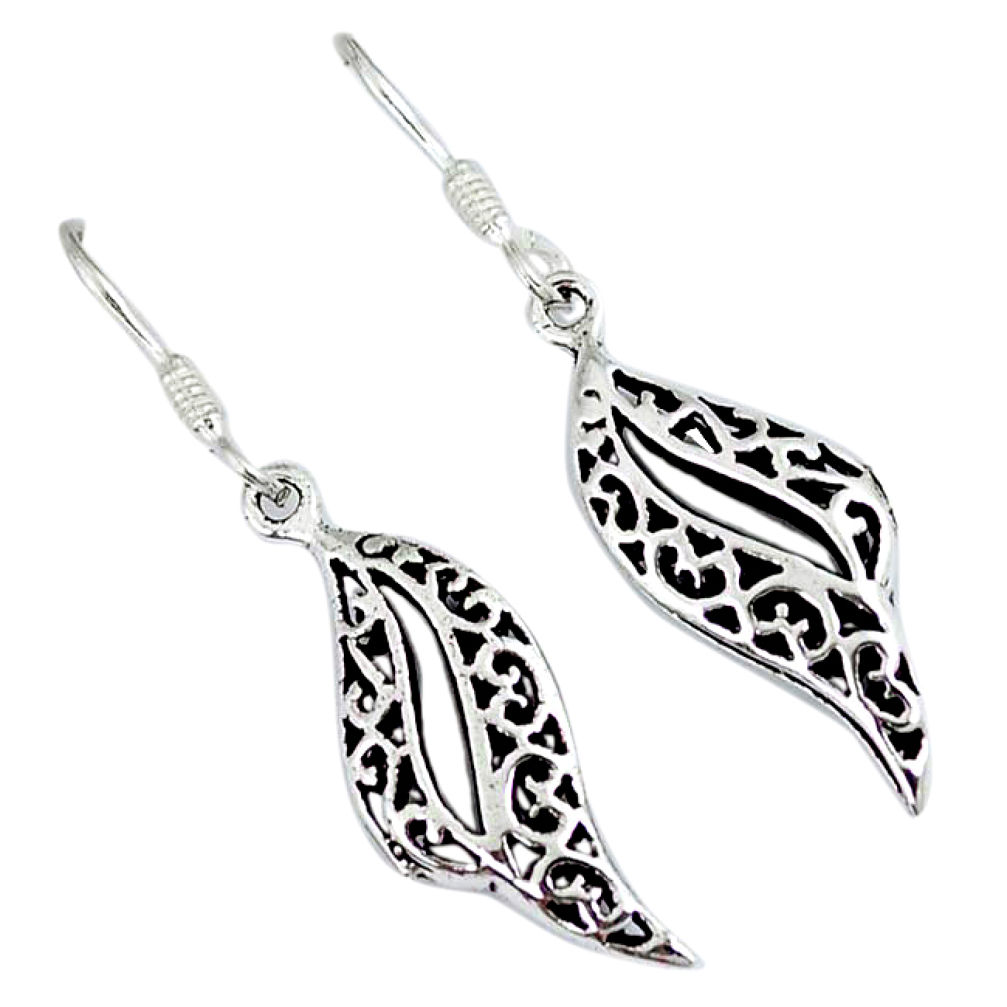 Indonesian bali style solid 925 sterling solid silver dangle earrings p2806