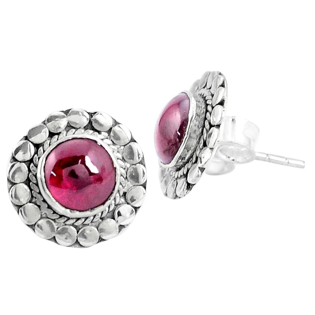 5.84cts natural red garnet 925 sterling silver stud earrings jewelry p29232