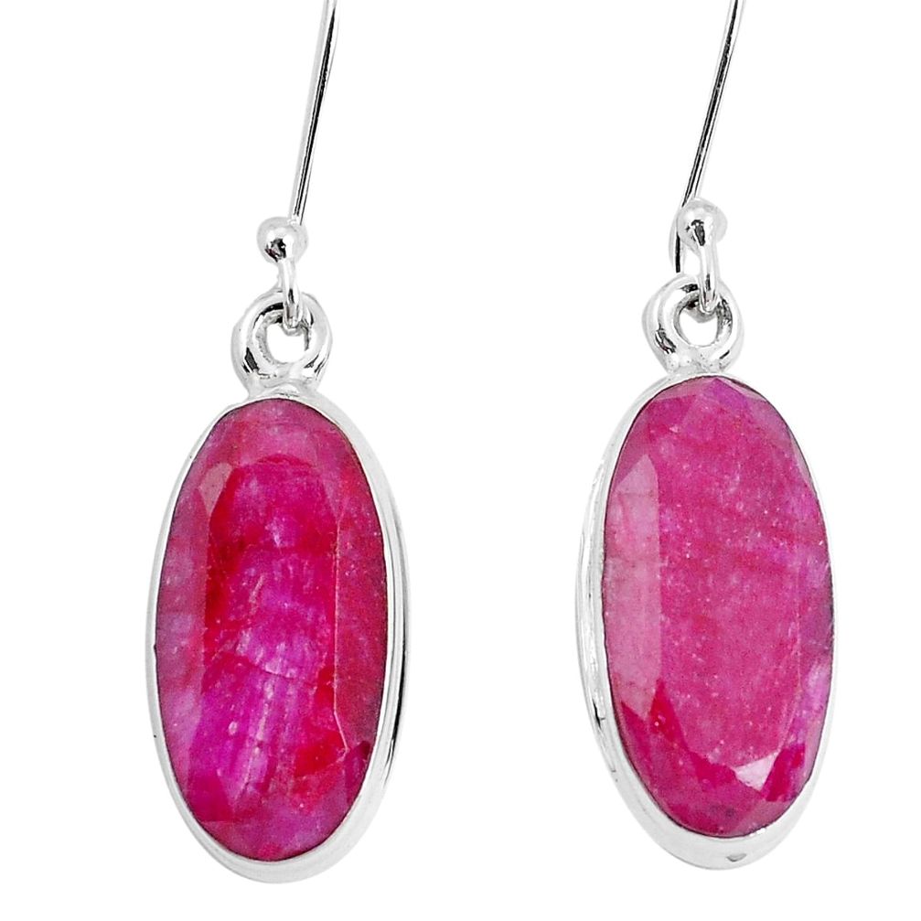 12.36cts natural red ruby 925 sterling silver dangle earrings jewelry p29325