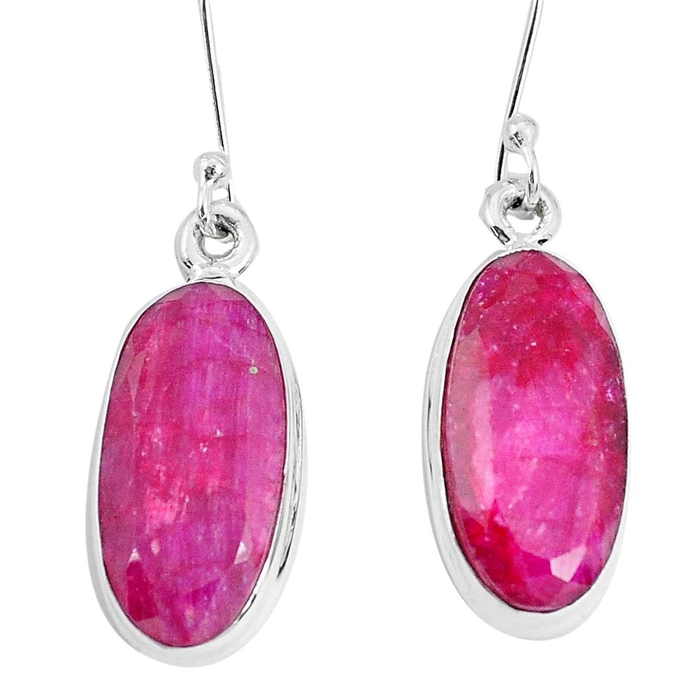 12.48cts natural red ruby 925 sterling silver dangle earrings jewelry p29326