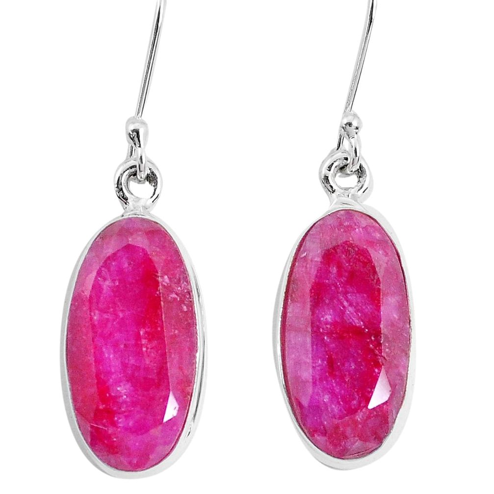 925 sterling silver 13.28cts natural red ruby dangle earrings jewelry p29327