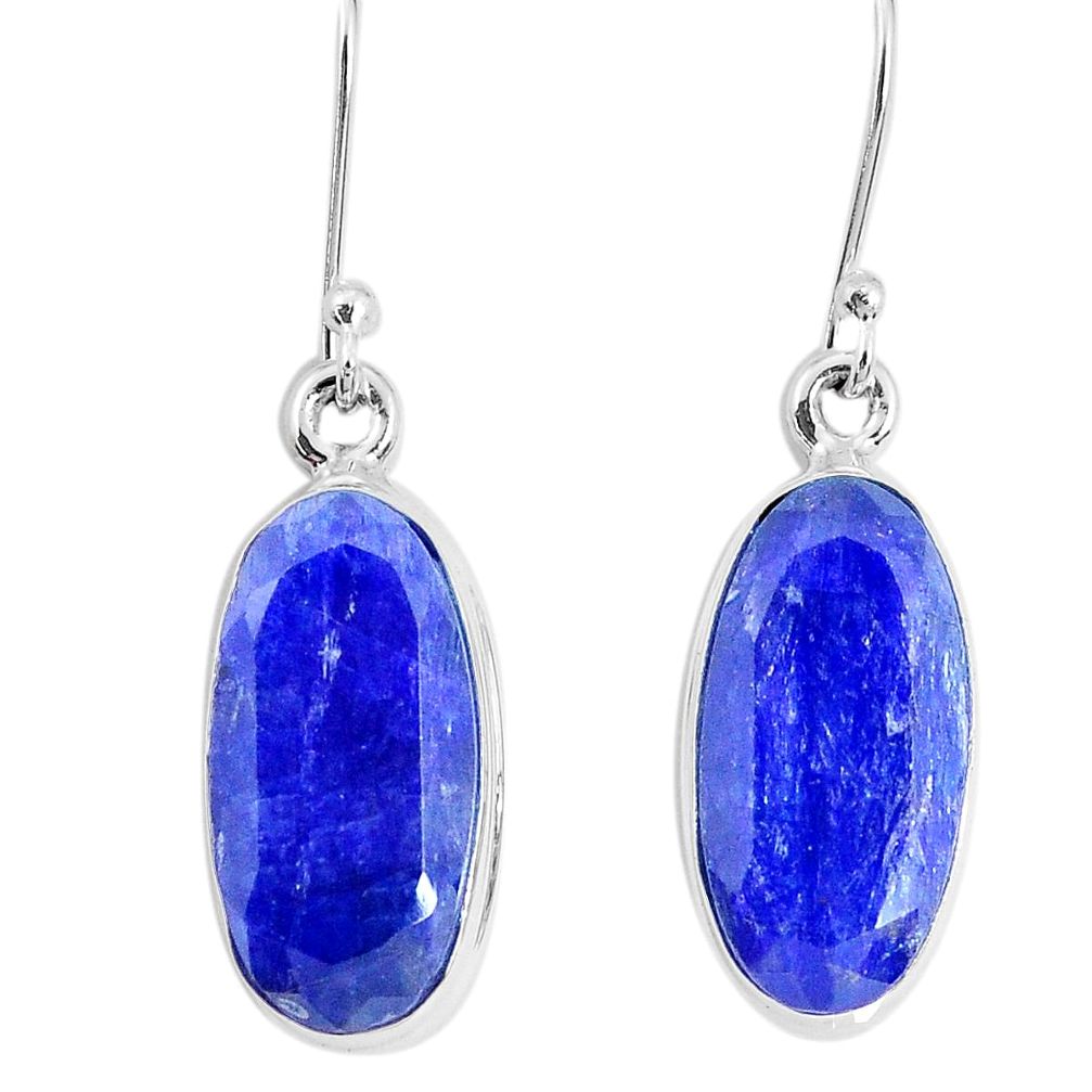 13.28cts natural blue sapphire 925 sterling silver dangle earrings p29337