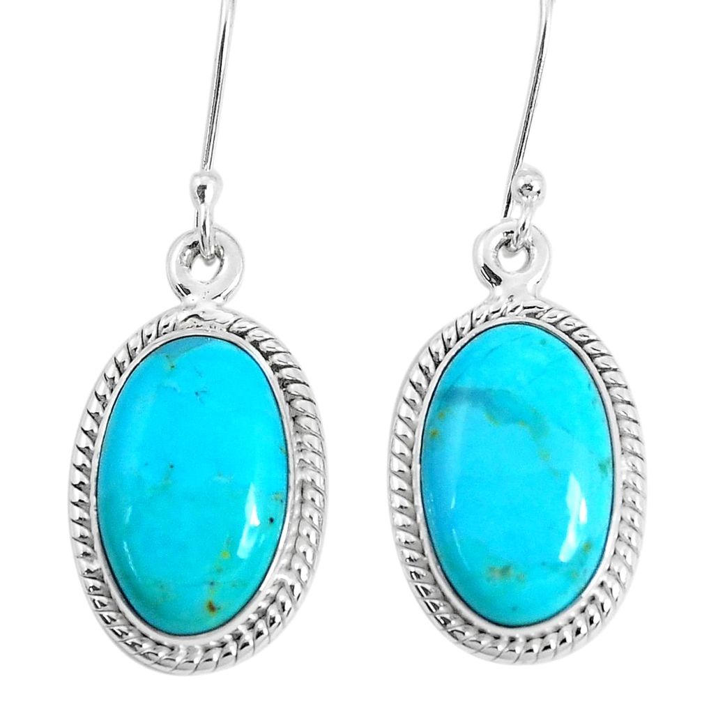 925 silver 12.01cts green arizona mohave turquoise dangle earrings p29383