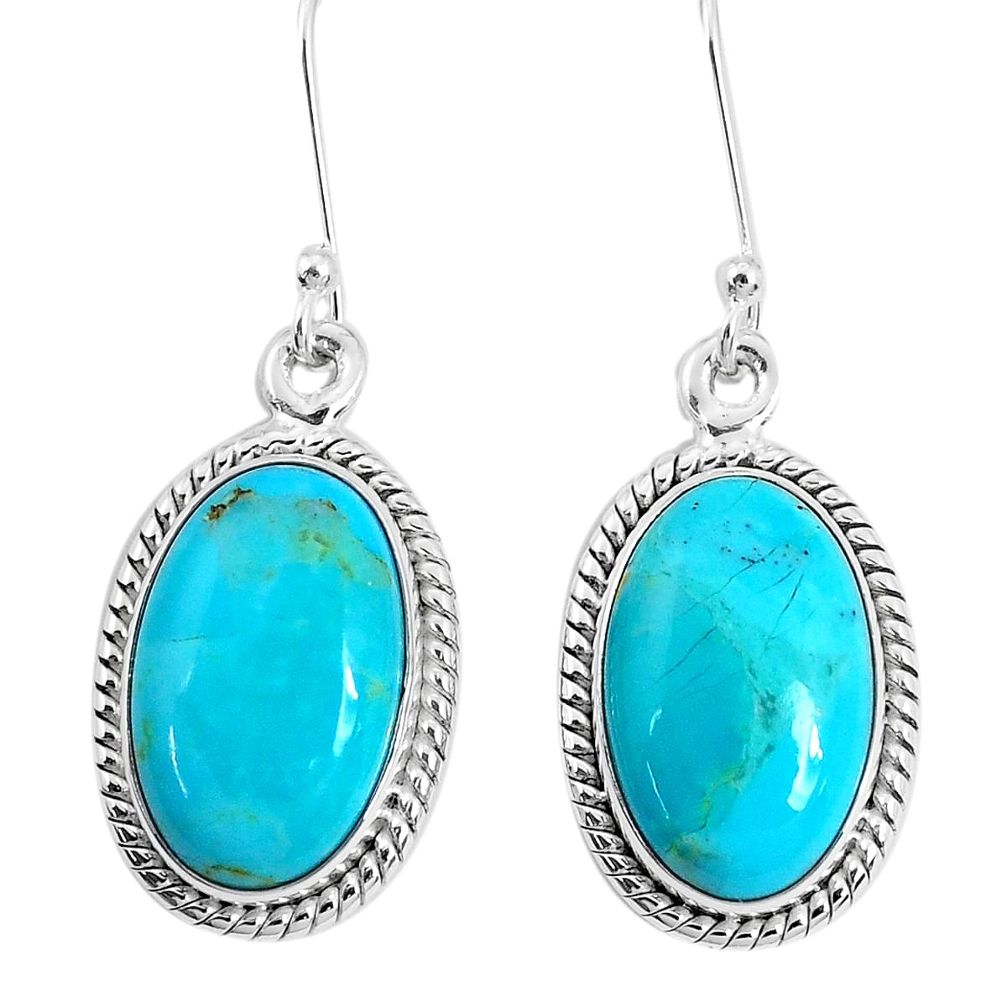 925 silver 12.01cts green arizona mohave turquoise dangle earrings p29387