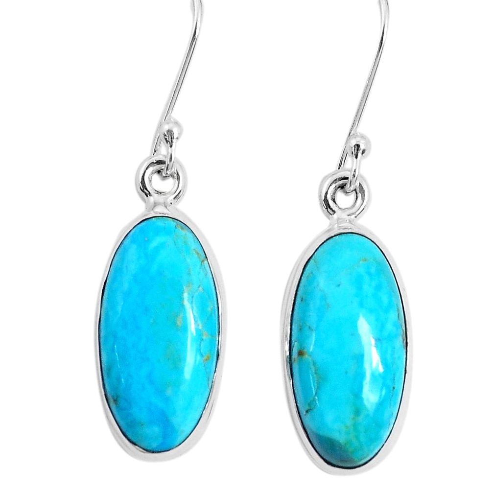 10.29cts green arizona mohave turquoise 925 silver dangle earrings p29388