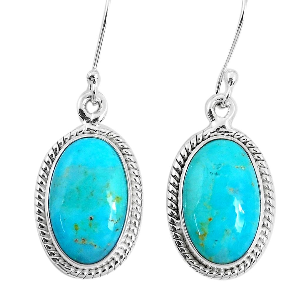 11.64cts green arizona mohave turquoise 925 silver dangle earrings p29390