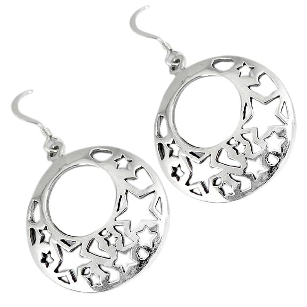 Indonesian bali style solid 925 sterling silver dangle earrings jewelry p3046