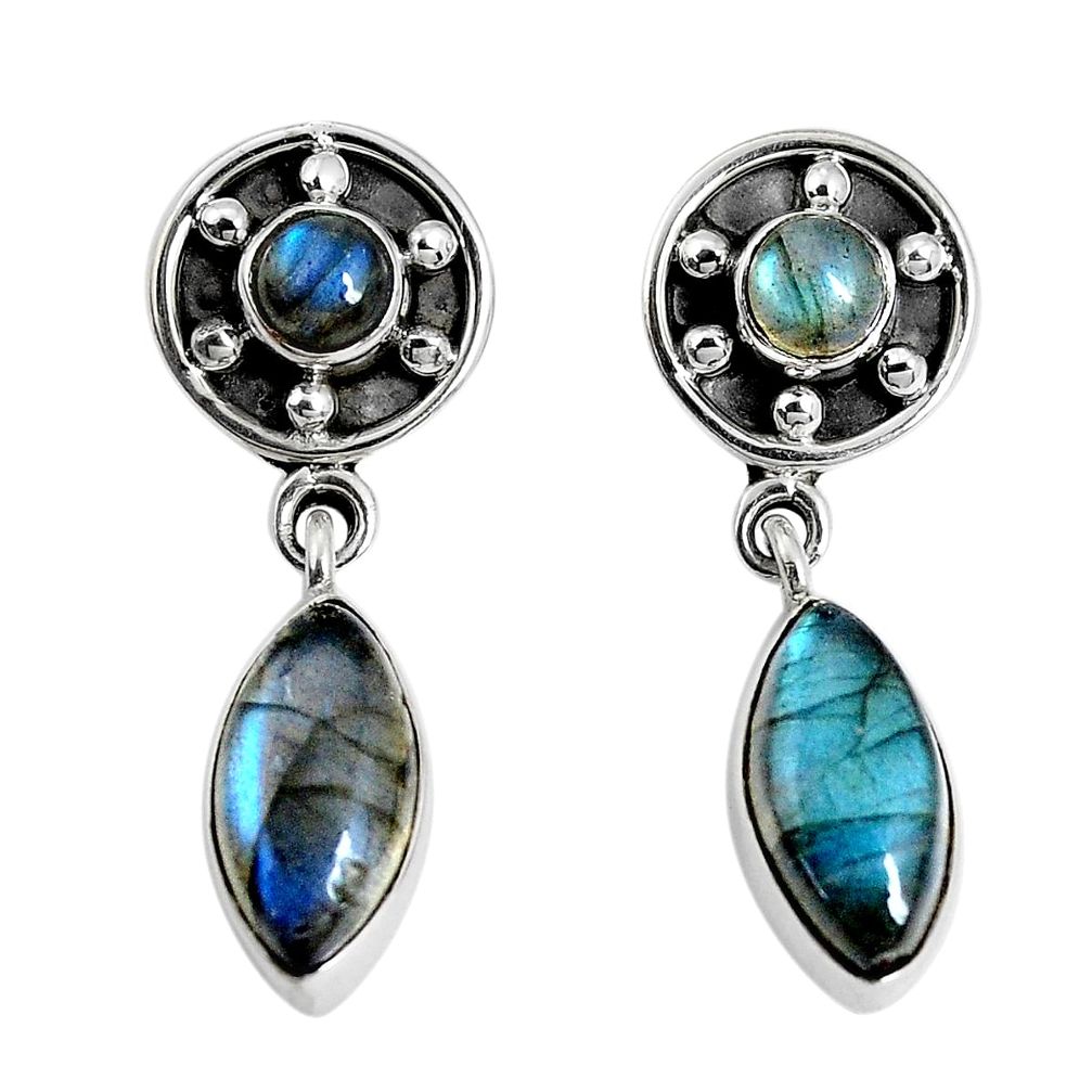 925 sterling silver 12.58cts natural blue labradorite dangle earrings p30540