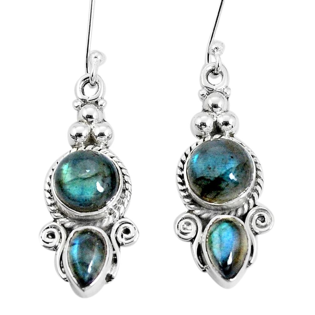 9.42cts natural blue labradorite 925 sterling silver dangle earrings p30655