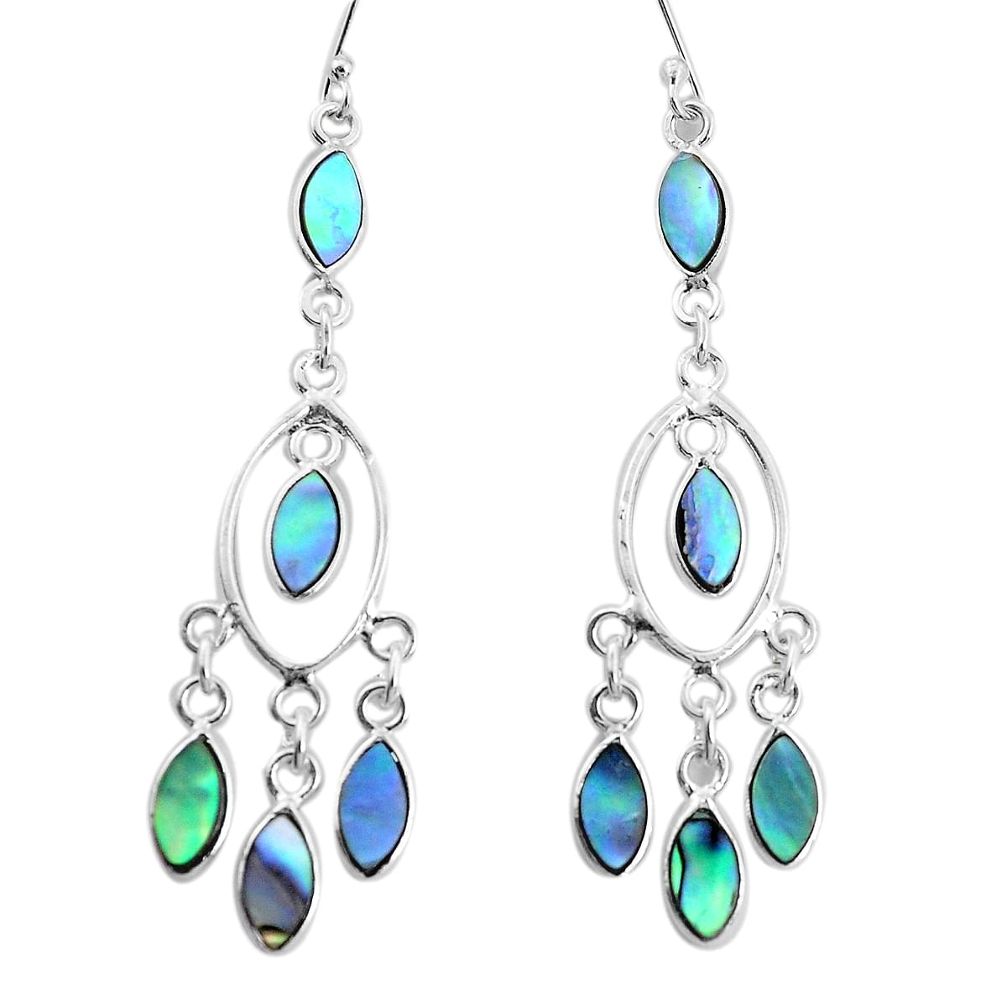 925 silver 11.27cts natural abalone paua seashell chandelier earrings p31118