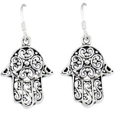 925 silver indonesian bali style solid hand of god hamsa earrings jewelry p3998