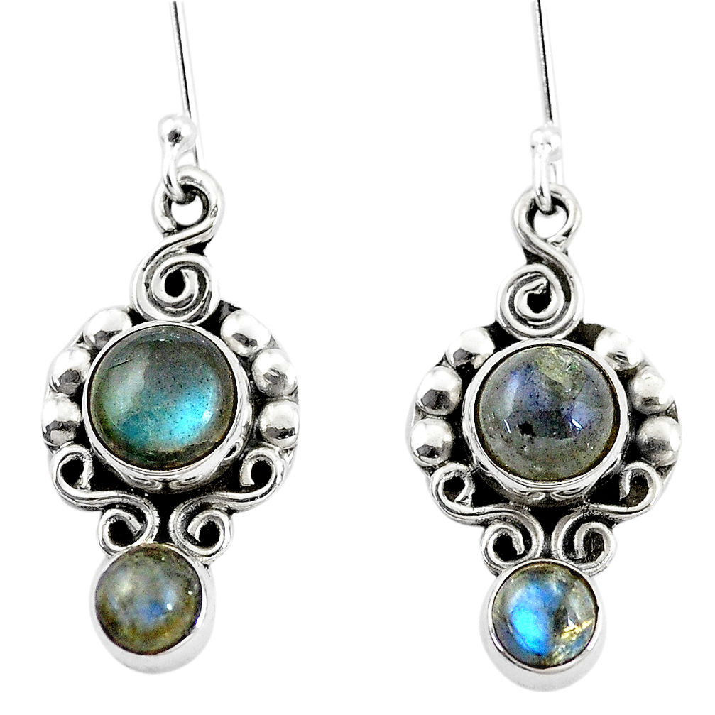 7.30cts natural blue labradorite 925 sterling silver dangle earrings p5832