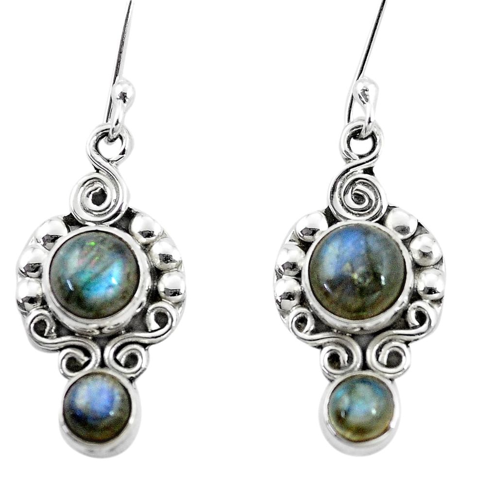 6.10cts natural blue labradorite 925 sterling silver dangle earrings p5835