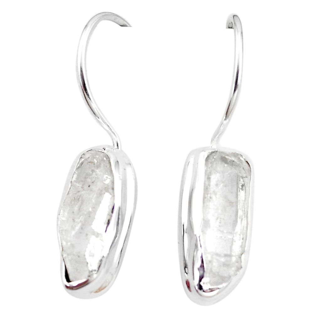 9.88cts natural white herkimer diamond 925 sterling silver dangle earrings p6683