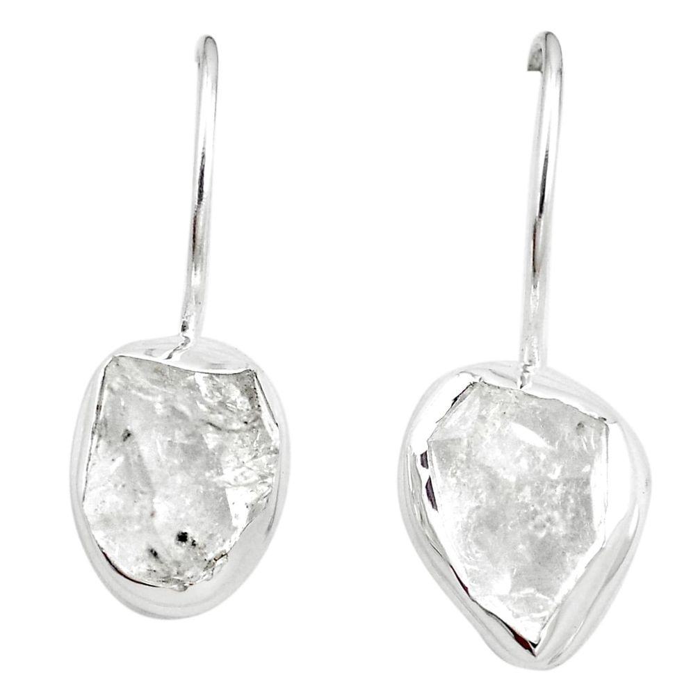 925 sterling silver 10.76cts natural white herkimer diamond earrings p6688