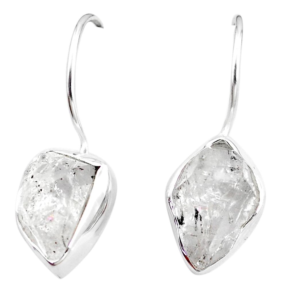10.32cts natural white herkimer diamond 925 silver dangle earrings p6689