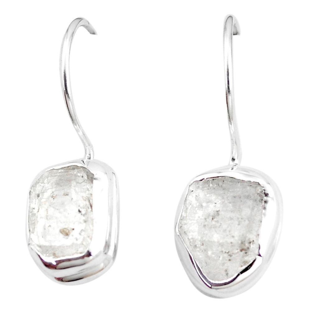 8.84cts natural white herkimer diamond 925 sterling silver dangle earrings p6692