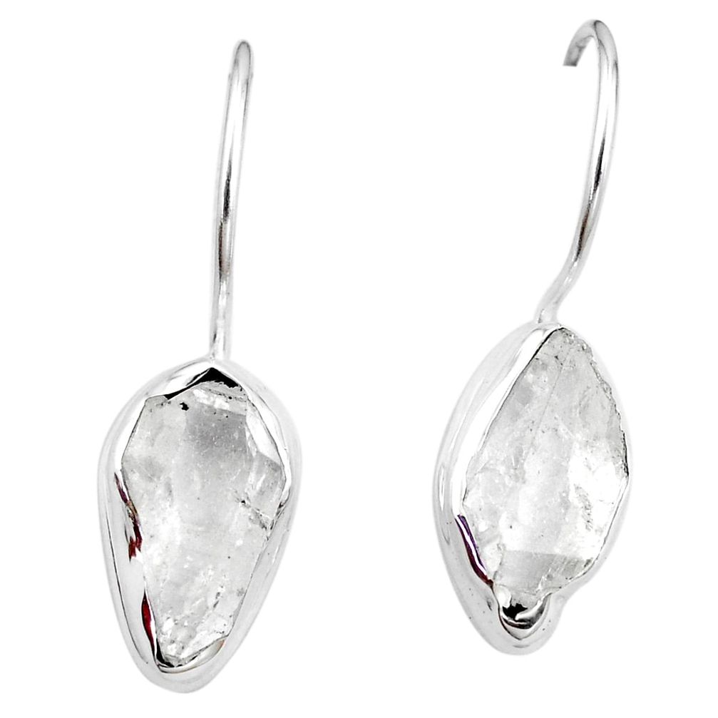 9.83cts natural white herkimer diamond 925 sterling silver dangle earrings p6696