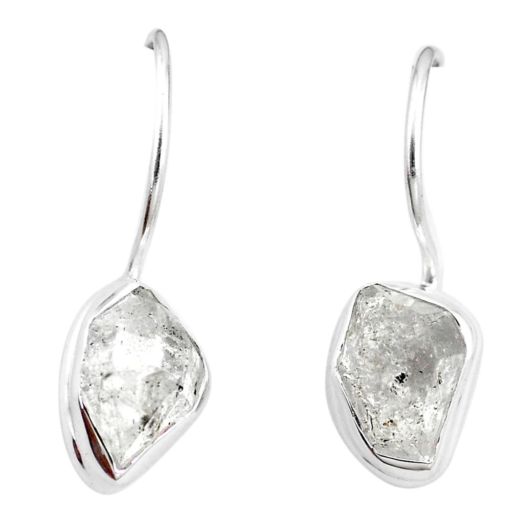 8.51cts natural white herkimer diamond 925 sterling silver dangle earrings p6698